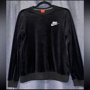 Nike Women’s Black Velvet Crewneck Sweater